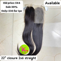 22" Closure 2x6 Straight