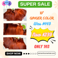 10" ginger color hair double drawn