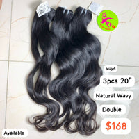 3pcs 20" Natural Wavy