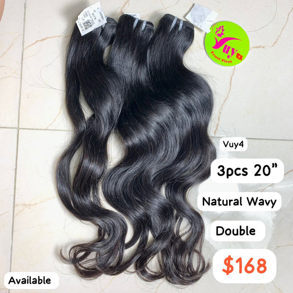 3pcs 20" Natural Wavy