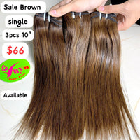 10" 3pcs Straight Sale Brown Single