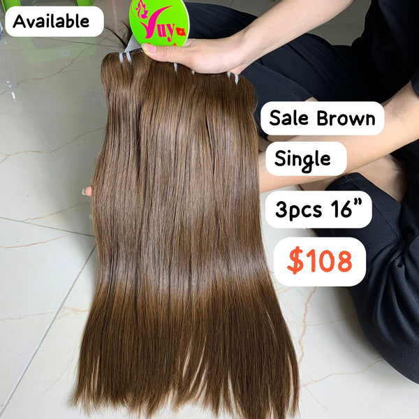 16" 3pcs Straight Sale Brown Single