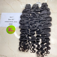 3pcs 26" Loose Wavy, Double Drawn, Raw hair (R42)