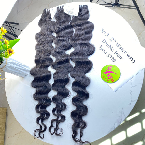 3pcs 32" Water Wavy, Double Drawn, Raw hair (R75)