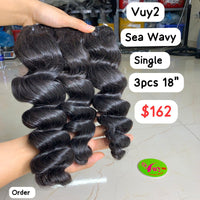 3pcs 18'' Sea wavy single