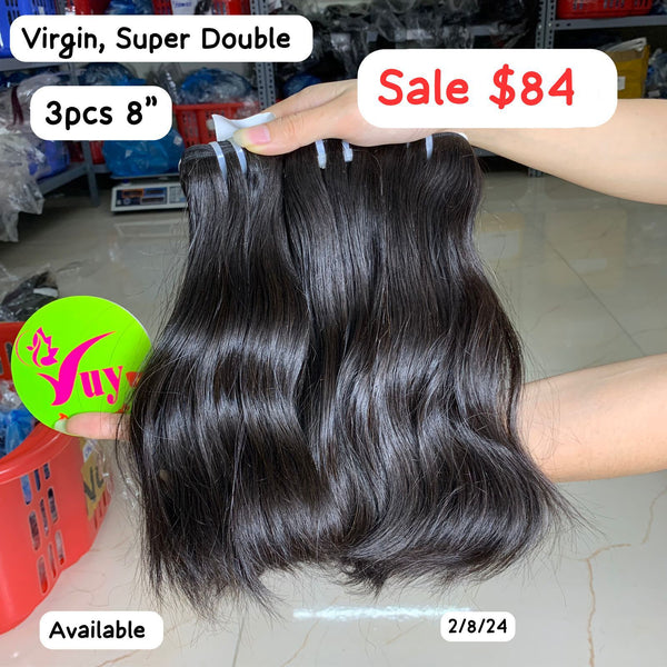 3pcs 8'' Virgin Super Double