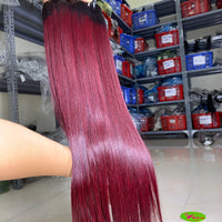 Burgundy color hair