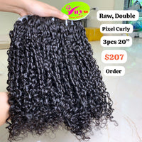 3pcs 20" Pixel curly double drawn raw hair