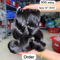 3pcs 12" Wave super double drawn hair