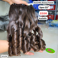 3pcs 22" Bouncy funmi single donor 80 hair