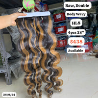 4pcs 28" Body wave highlight HL8&nbsp; double drawn raw hair