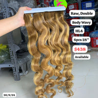 4pcs 28" Body wave highlight HL4 double drawn raw hair