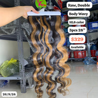 3pcs 28" Body wave highlight HL8 double drawn raw hair