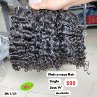 3pcs 14" Kinky loose curly single drawn raw hair