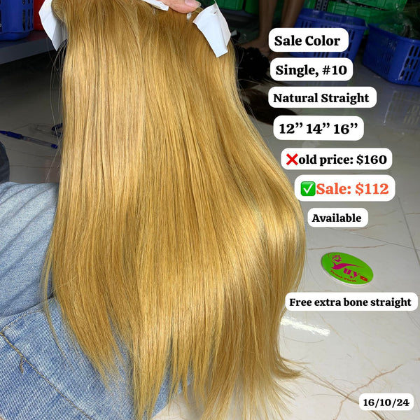 12"14"16" Straight single drawn #10 color hair