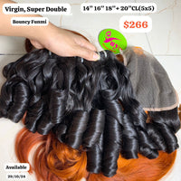 14"16"18" bundles and 20" 5x5 closure Bouncy funmi super double virgin hair