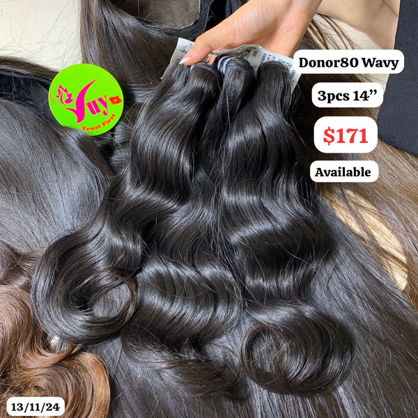 3pcs 14" Wave single donor hair