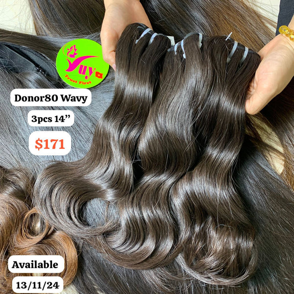 3pcs 14" Wave single donor hair