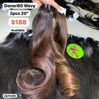 2pcs 20" Wavy brown donor hair