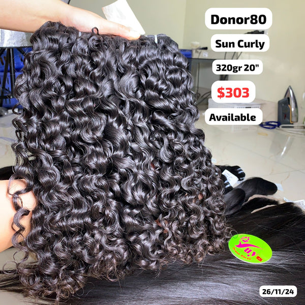 320g 20" Sun curly donor hair