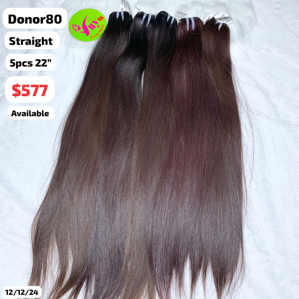 5pcs 22" Straight single donor hair brown color