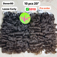 [PRE-ORDER] 10pcs 20" Loose curly single donor hair