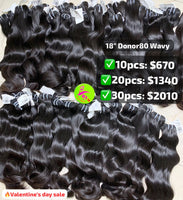 18" donor wavy hair for Valentine's day sale