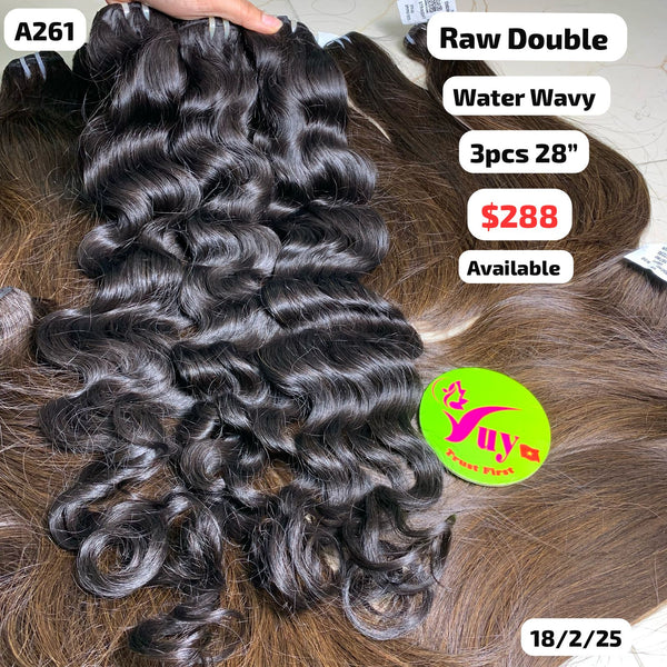 3pcs 28" Water wavy double drawn raw hair (A261)