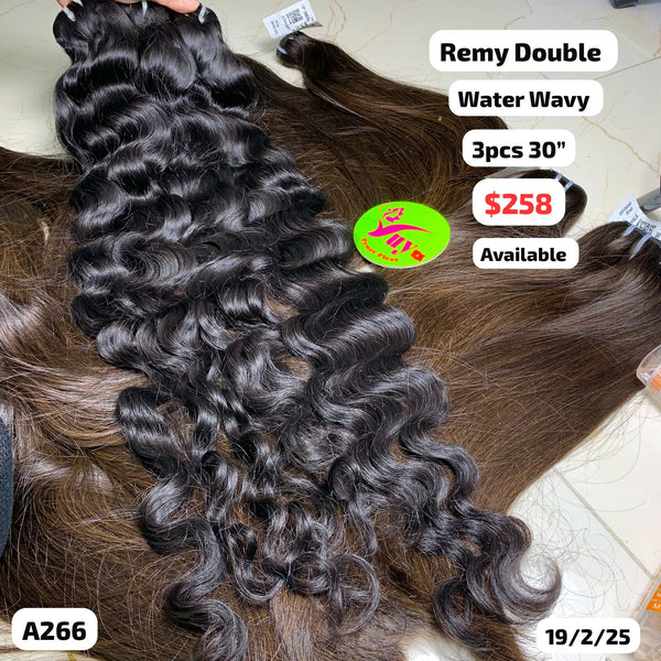 3pcs 30" Water wavy double drawn remy hair (A266)