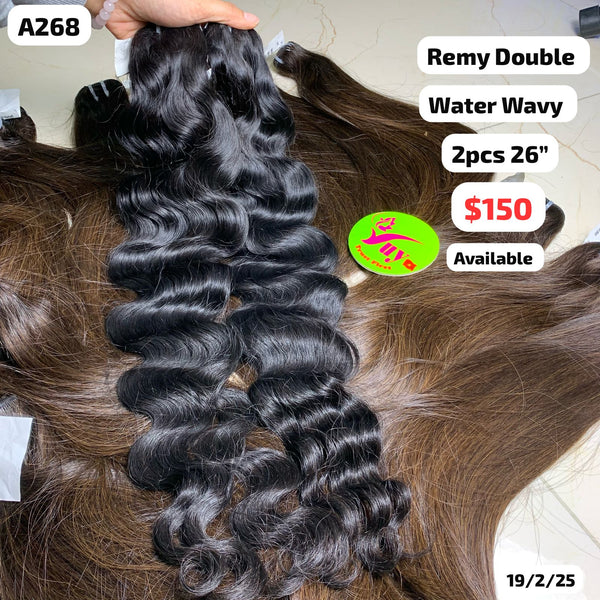 3pcs 26" Water wavy double drawn remy hair (A268)