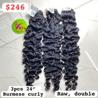 3pcs 24" Burmese Tight Curly