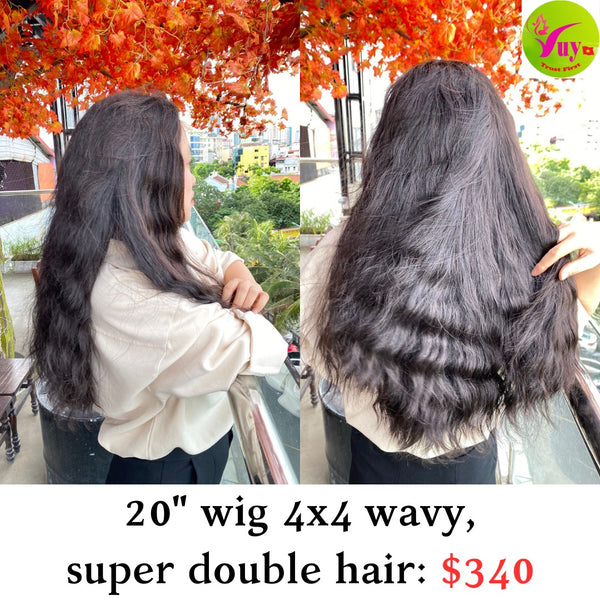 20" Wig 4x4 Wavy Super Double Hair